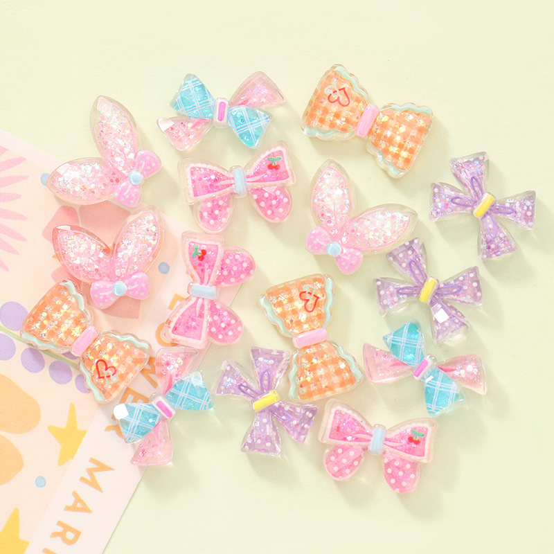 発光ファセット透明リボン耳 diy クリーム接着剤ヘアピン衣類ボタンイヤリング靴バックルアクセサリージュエリー|undefined