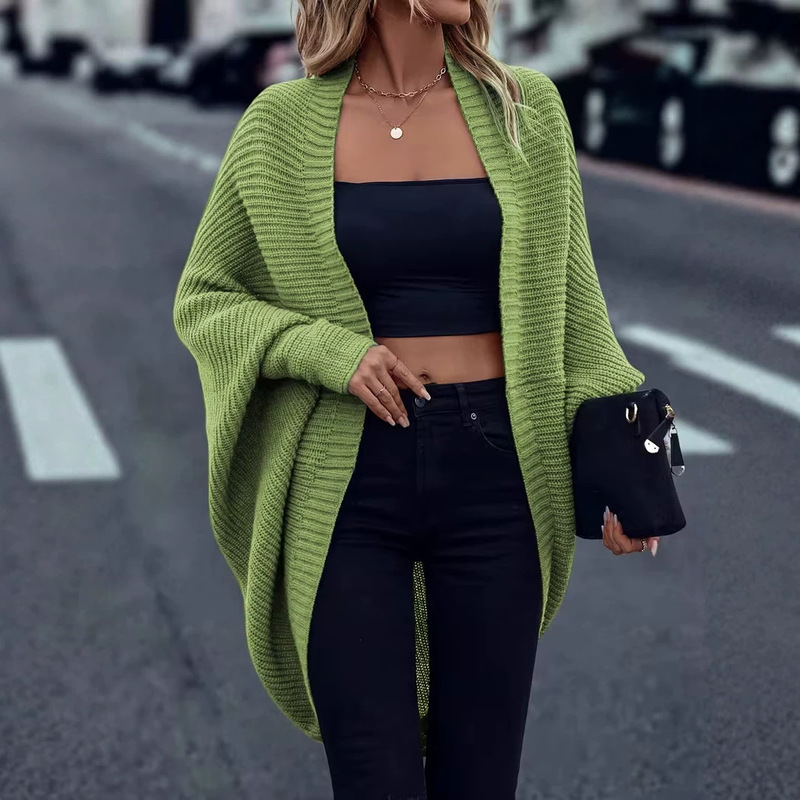 Cross-Border Women's Fashion European and American Style Hollow-Out Solid Color Versatile Jacket Loose Sweater Knit Cardigan Aliexpress Independent Cross-Border Women's Fashion European and American Style Hollow-Out Solid Color Versatile Jacket Loose Sweater Knit Cardigan Aliexpress Independent