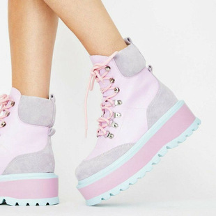 Platform shoes Lolita Punk Diablo Cosplay Lolita Shoes Boots Pink