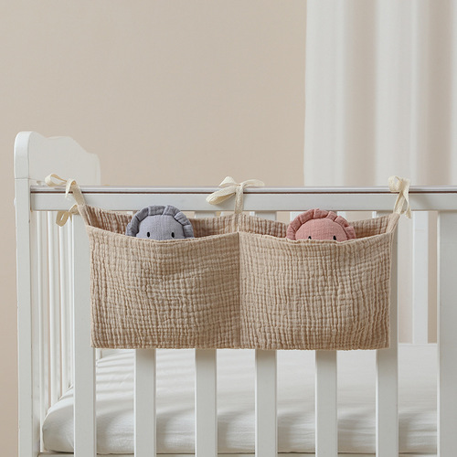 Baby crib hanging storage diaper storage bag bedside hanging bag children's bedside diaper baby cotton diaper bag
