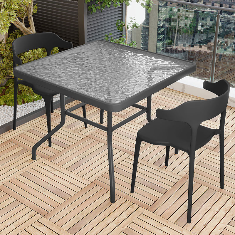 60cm 물잔물결 조립식 사각테이블 + 의자 2개