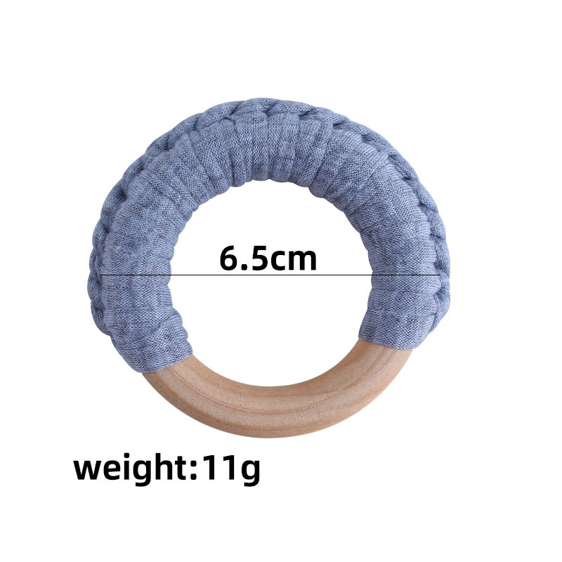 Bebé de madera mano ejercicio agarre juguete nuevo hecho a mano algodón cuerda tejida niños molar juguete mordedor