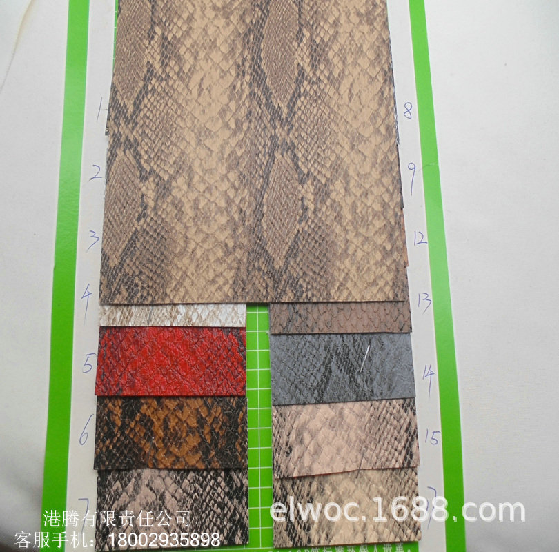 新款仿真皮 蛇纹皮具软包面料 皮革印花 蛇形哑光黑线复古革3586W