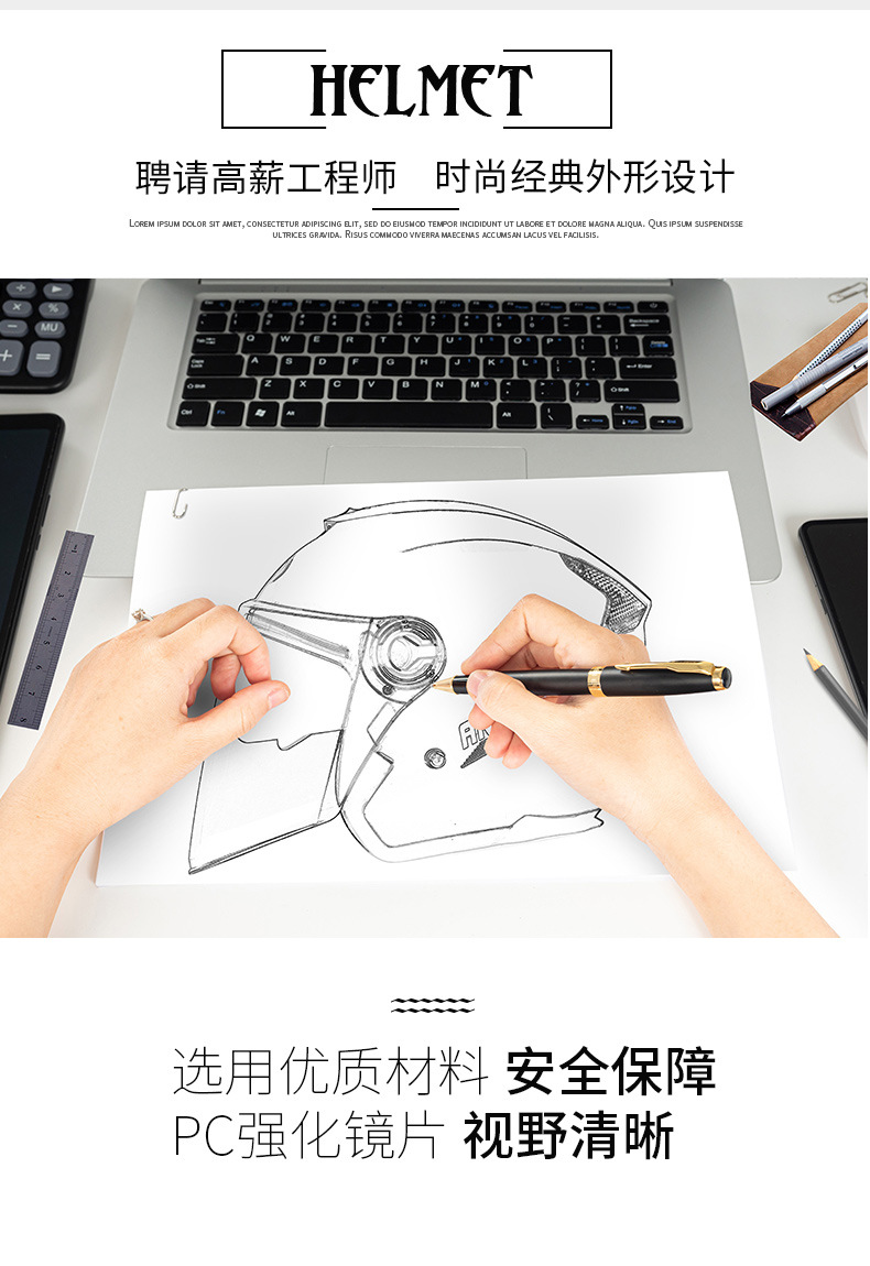 Dot Certified Ad Motorcycle Helmet for Men and Women, Suitable for All Seasons, Electric Vehicle Safety Helmet with Led Tail Light