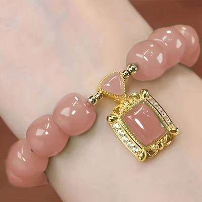 S136-8*6 orange bucket bead jade bracelet#sz1480