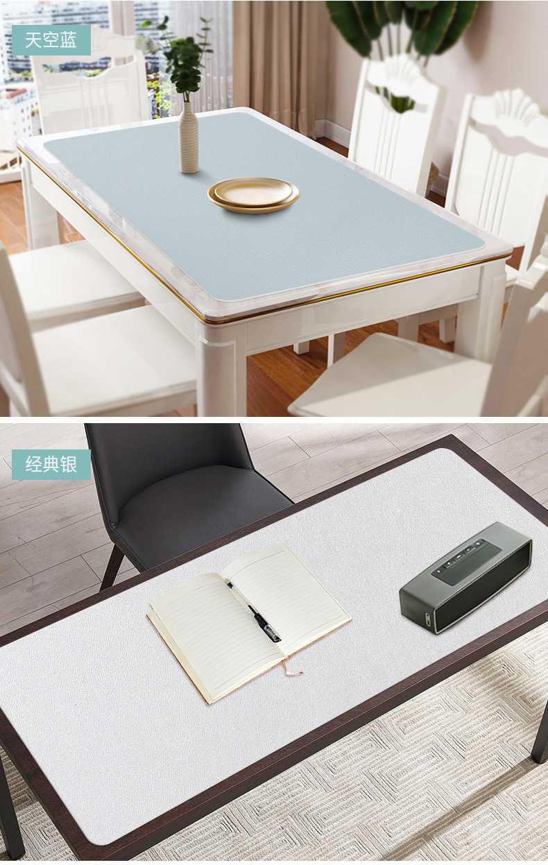 Double-sided leather mouse pad, oversized desk pad, laptop pad, keyboard, writing desk, desk pad, waterproof tablecloth undefined
