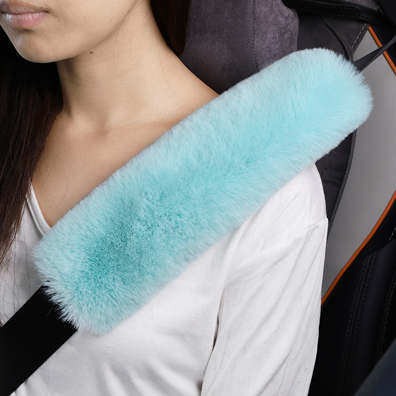 Seat belt shoulder pad, Qìchē Winter Plush Interior - blue