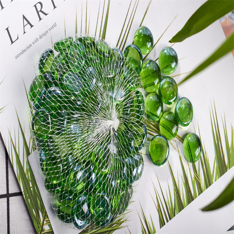 Cuentas planas de vidrio ámbar estilo principal, decoración para brasero, acuario, oficina y manualidades DIY