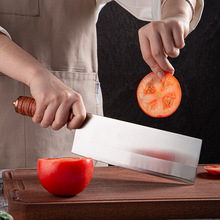 实木不锈钢切片刀厨师专用鱼生刀酒店专业片鸭刀烤鸭片皮多用菜刀