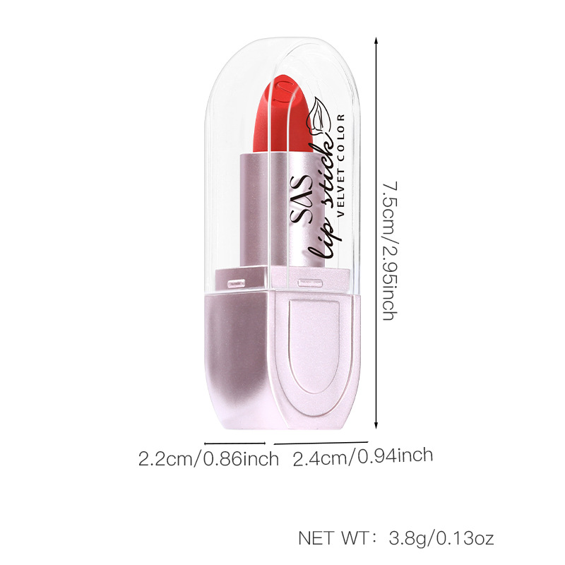 SAS Europa y los Estados Unidos transfronterizos impermeable impermeable impermeable taza humectante de goma fluorescente color natural semi-silicona lápiz labial