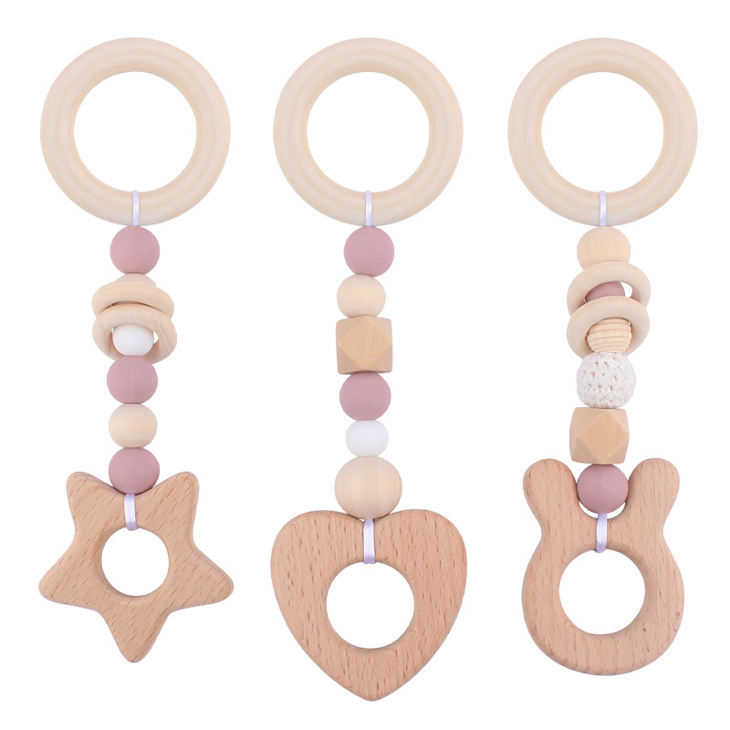 Bebé suministros animal haya mordedor colgante de tres piezas de los niños estante de la aptitud juguete bebé habitación decoración coche colgante