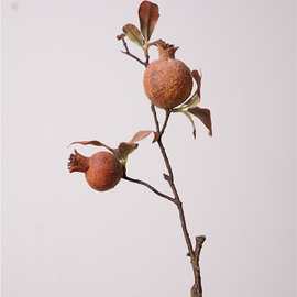 秋干果石榴 红果发财果摆件新年福桶年宵花diy金色石榴仿真花