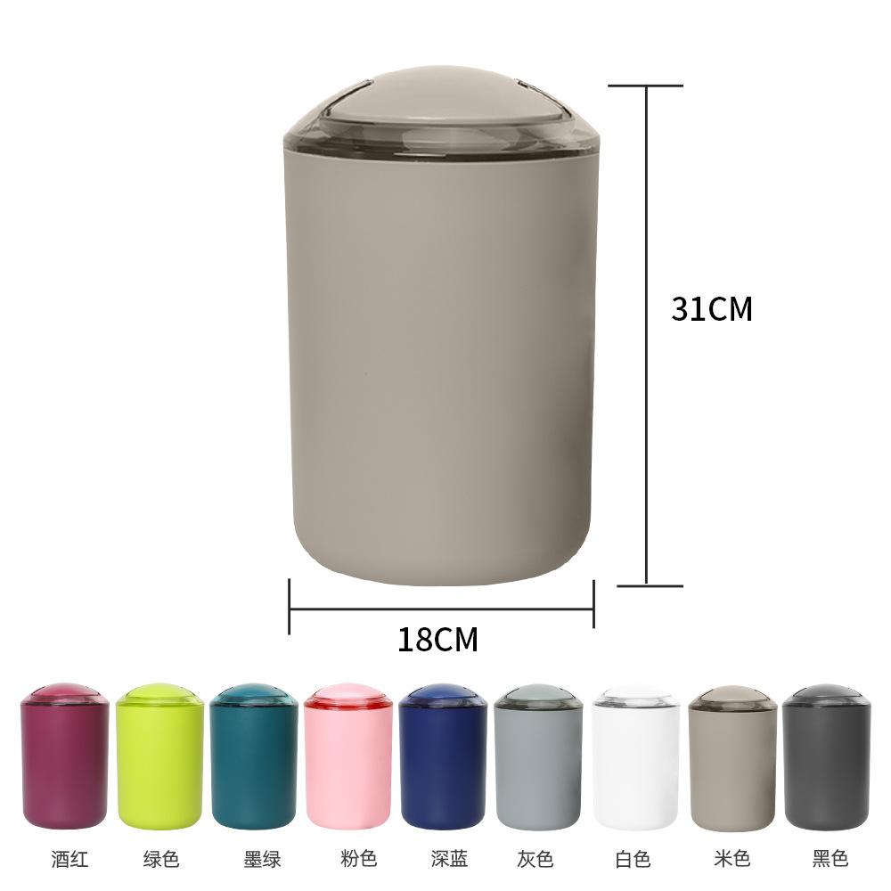 Color sólido basura con tapa cesta de papel higiénico hogar impermeable mecedora tapa basura puede cocina creativa Flip basura puede