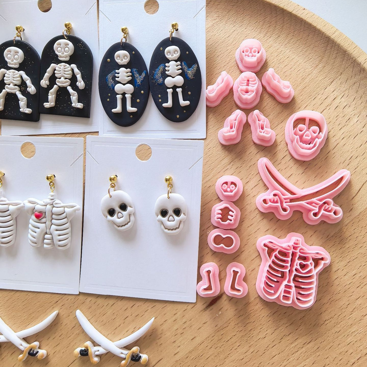 跨境万圣节骷髅组装系列软陶粘土模具高精度刀模 clay cutters