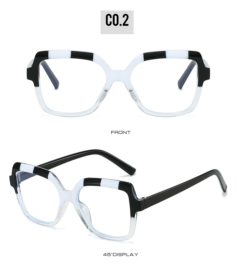 46g Weight Full Frame Glasses Structure Glasses Classification Ac Lens Material Square Glasses Style Daily Occasion Color Block, Leopard Pattern All Seasons Season Unisex Gender Simple Style Style Simple Style Color Block Leopard Ac Square Full Frame Optical Glasses 15