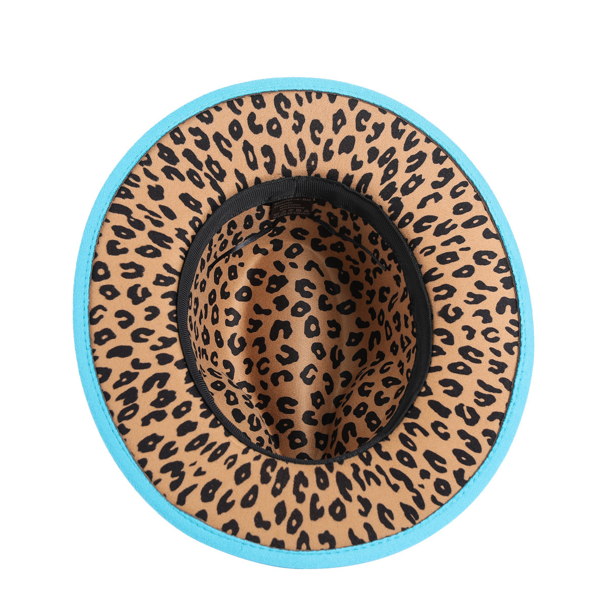 Sombrero De Copa De Lana Vintage Estampado De Leopardo Sombrero De Fieltro De Ala Grande Al Por Mayor display picture 3