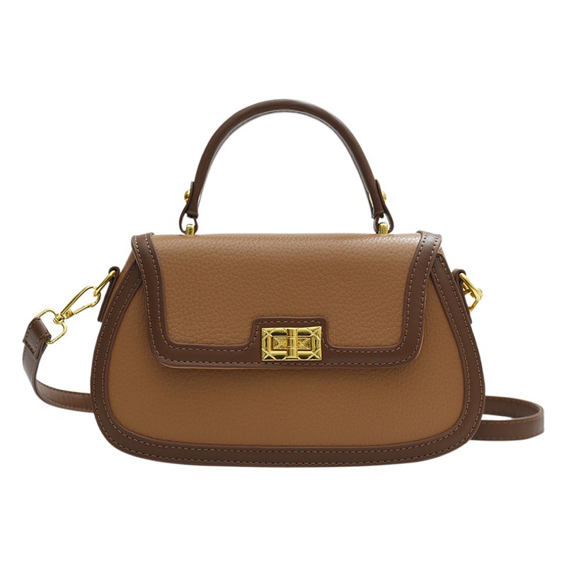 Bolsa de textura transfronteriza para las mujeres 2023 nuevo retro contraste color bloqueo portátil pequeña bolsa cuadrada bolsa de mensajero de hombro de alta calidad