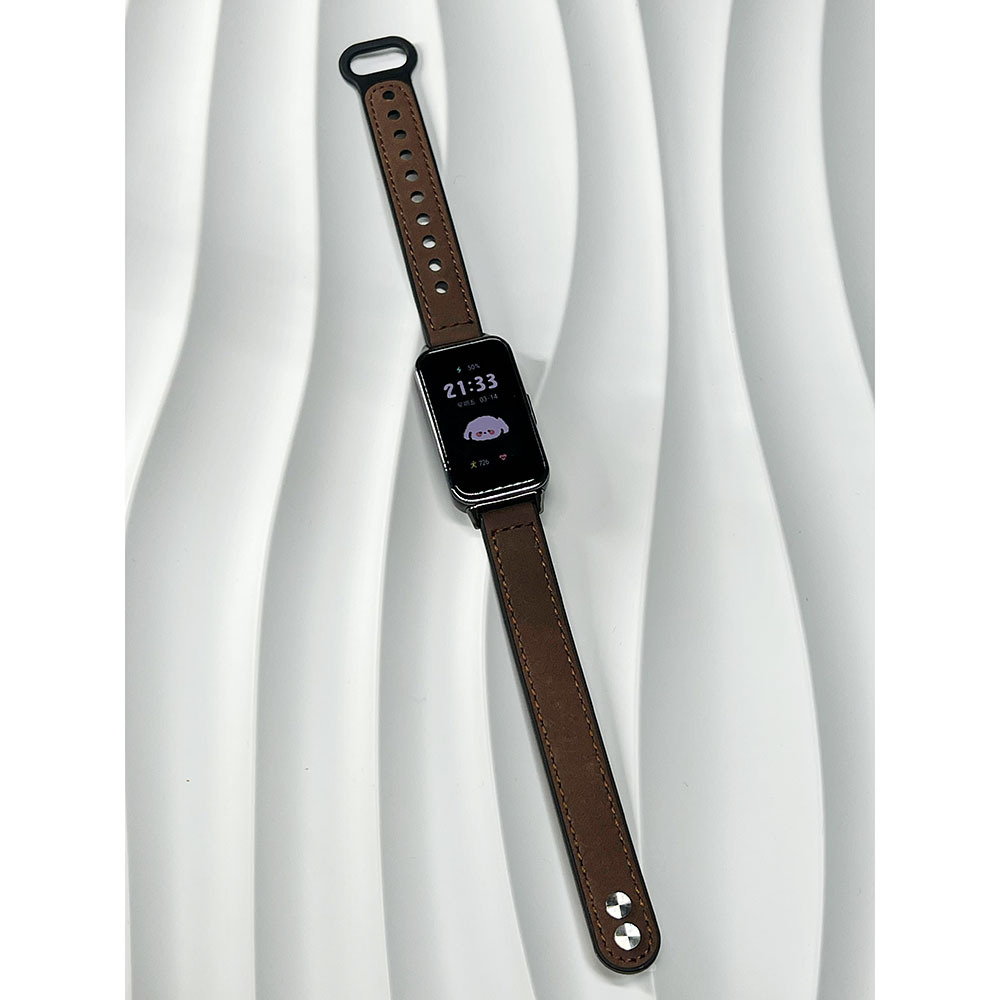 Aplicable a Huawei Pulsera 10 Huawei 9 Pulsera 8a generación de cuero nfc de alta calidad, lujo ligero, deportes, correa de reloj de doble botón