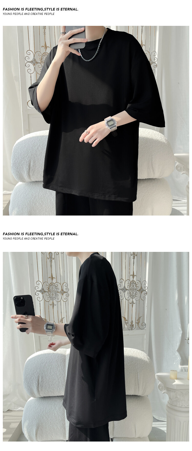 American Style Men’s Casual T-shirt Versatile Loose Quick Dry_voghion.com