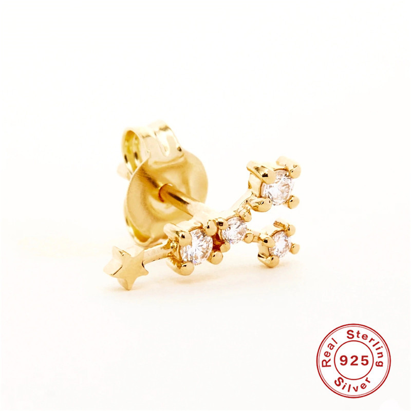 5g Weight Artificial Rhinestones Inlay Material Ear Studs Classification 1 Piece Quantity Street Occasion 925 Sterling Silver Material Geometric Pattern Women'S Gender Plating Design Sweet Style 1 Piece 925 Sterling Silver Artificial Rhinestones Geometric Ear Studs 17