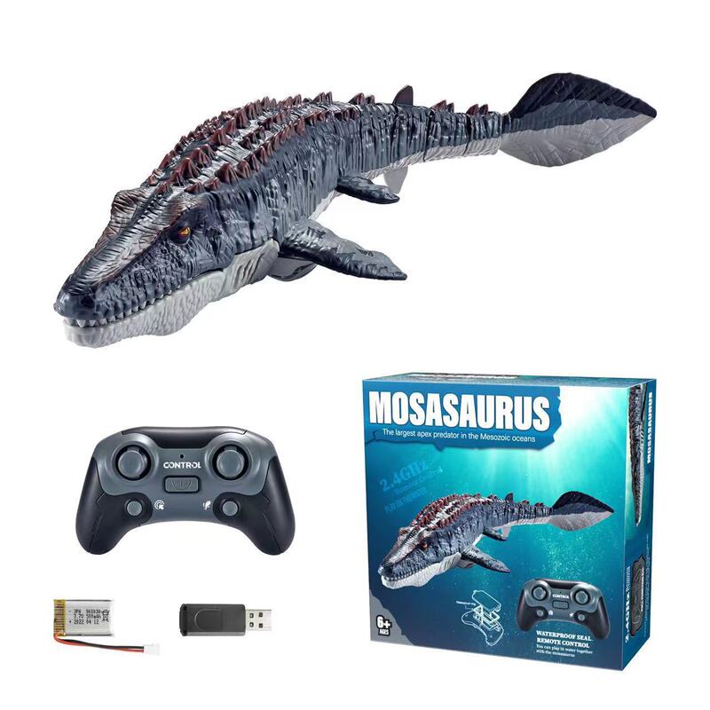 2.4g Wireless Remote Control Mosasaurus Crocodile Diving Remote Control Boat Shark Water Toy Boat Submarine with Water Spray Function 2.4g Wireless Remote Control Mosasaurus Crocodile Diving Remote Control Boat Shark Water Toy Boat Submarine with Water Spray Function