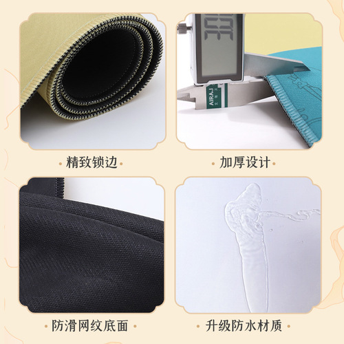 Chinese style poetry and painting oversized desk pad waterproof keyboard pad calligraphy writing pad ancient painting style landscape painting mouse pad