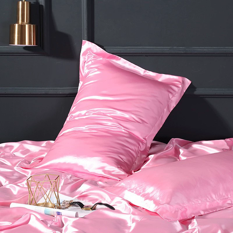 Double-sided Silk Pillowcase, Reversible Satin Finish, 48×74 cm (Multiple Colors)