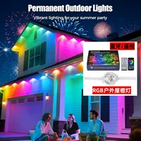 RGB светильник для карниза IP67 водонепроницаемый Bluetooth пульт дистанционного управления Рождественский свет Хэллоуин праздничная вечеринка уличный светодиодный светильник для карниза