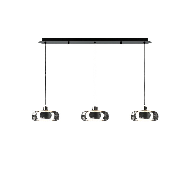 Candelabro de restaurante Lámpara de mesa de comedor minimalista moderna, vidrio de lujo ligero italiano, barra de tres cabezales, comedor, lámpara LED Zhongshan