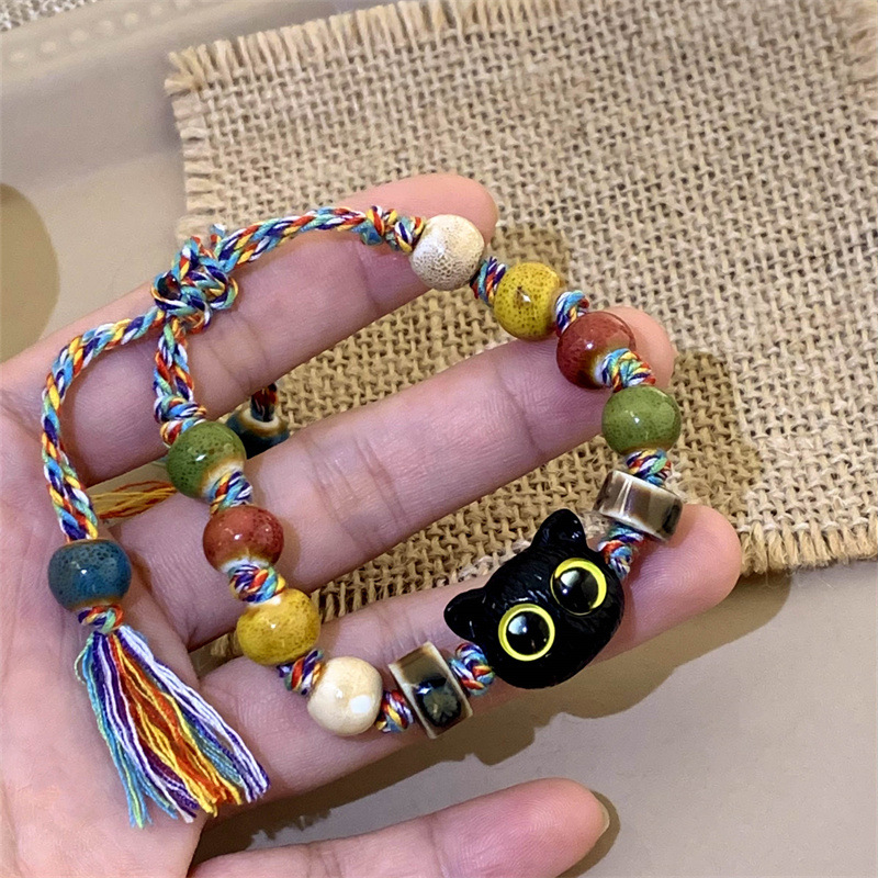 Ceramic Cat Bracelet For Women High-end Niche Design Accessory_voghion.com
