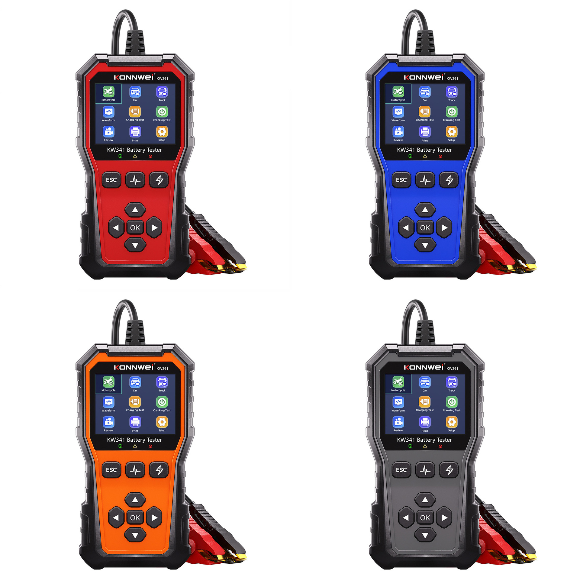 Kw341, 6V 12V 24V Battery Tester, Battery Diagnostic Tool, Test Instrument, Diagnostic Device, Scan the Code to Check the Results