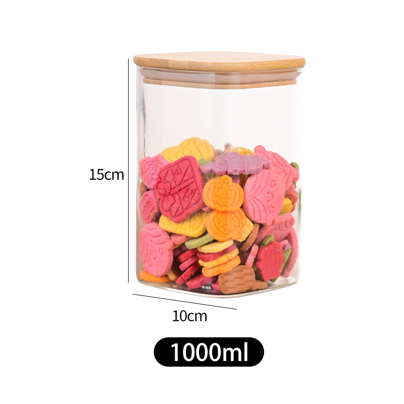 Tanque sellado de vidrio con alto contenido de borosilicato, tanque de almacenamiento de grado alimenticio, tanque sellado de granos de café de cáscara de mandarina de cocina de almacenamiento de cocina