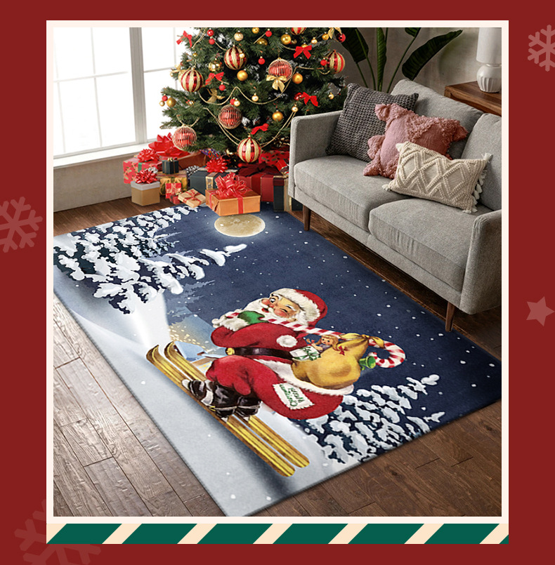 圣诞地毯,客厅地毯,主题装饰地毯,卧室床边毯