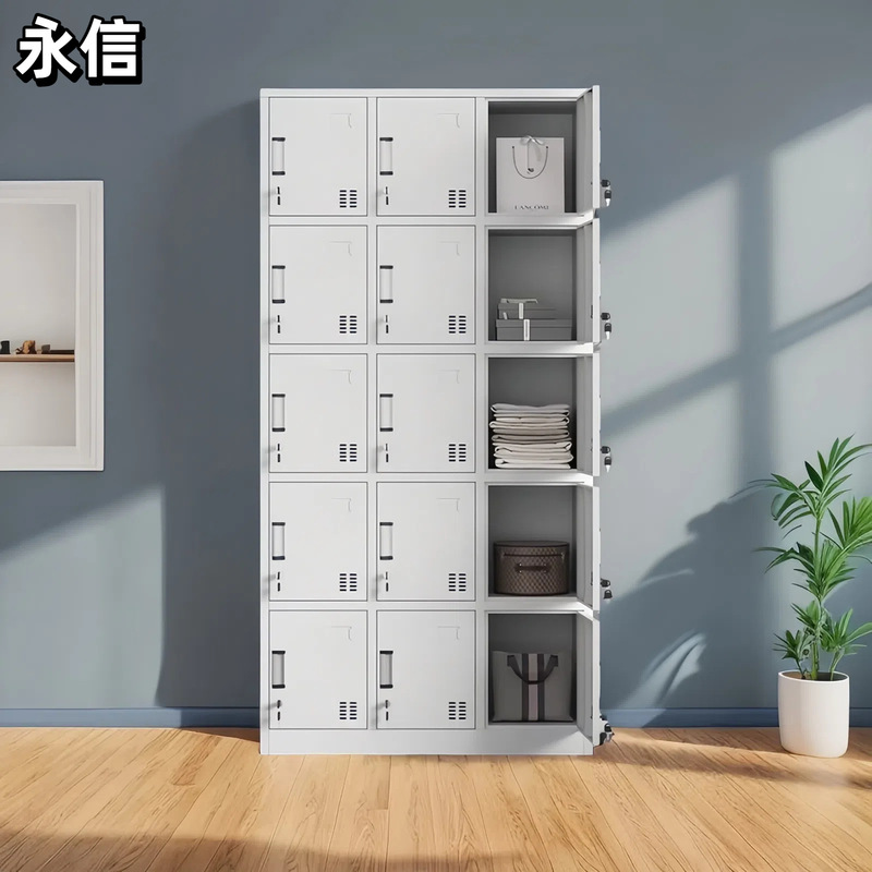 工場用シューズキャビネット、二層式、磁石式、多扉キャビネット、無塵作業場用、40扉、携帯電話キャビネット、電子センサー式ロック、更衣室|undefined