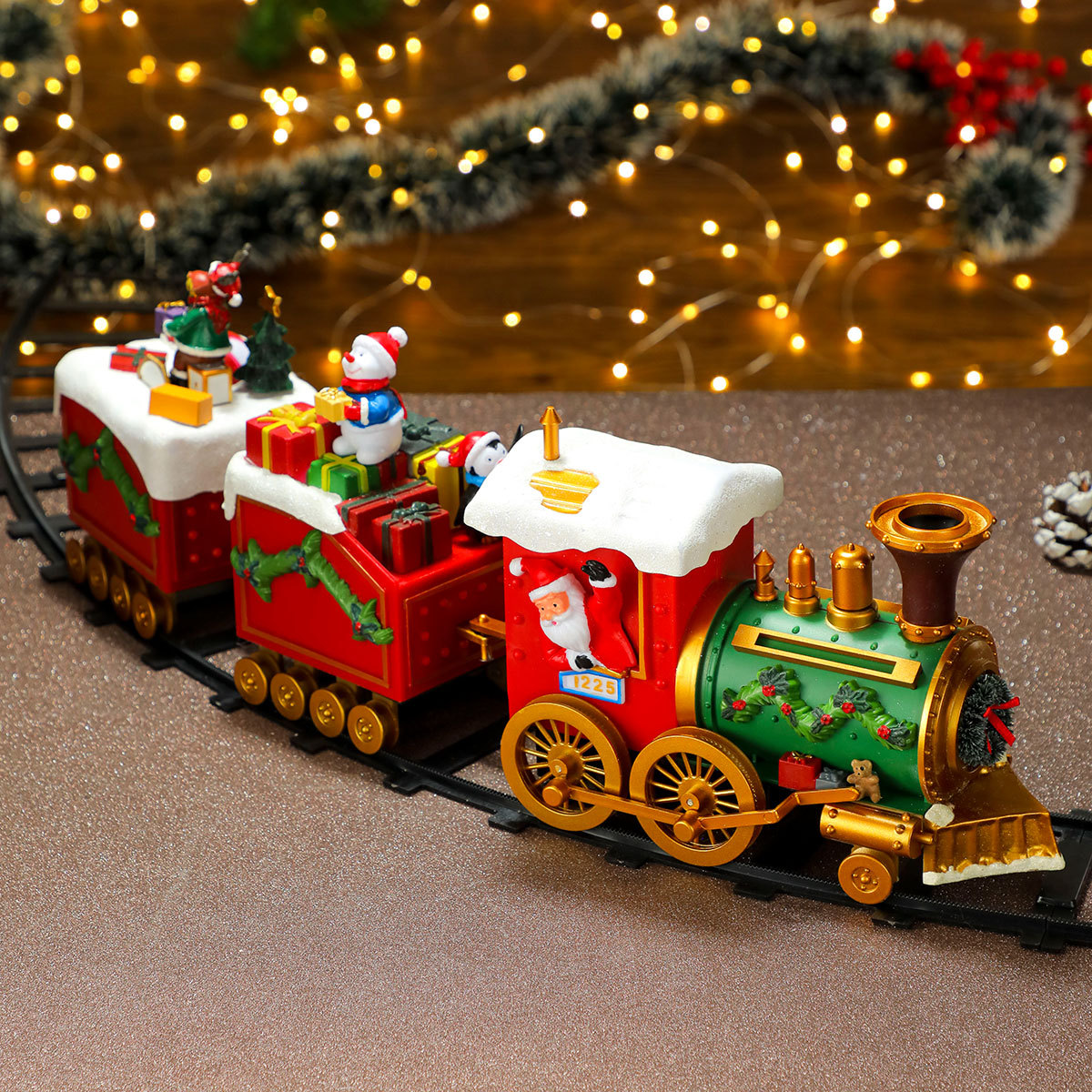 1.35m de diámetro tren de Navidad pista decoración alrededor del árbol de Navidad escena de atmósfera diseño regalos de Navidad