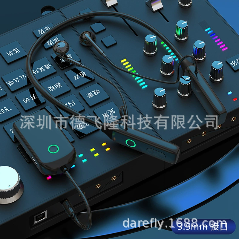 Трансграничные бестселлеры, подвесные наушники на шею со встроенным микрофоном для мониторинга возврата в ухо, микрофоном с шумоподавлением, прямая трансляция, беспроводные Bluetooth-наушники