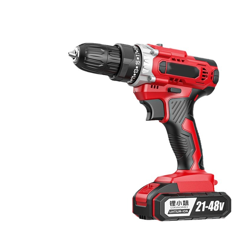 Taladro recargable sin escobillas, taladro eléctrico de litio de dos velocidades, taladro eléctrico doméstico, destornillador eléctrico de alta potencia al por mayor