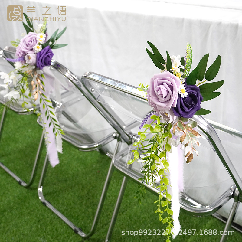 Al Aire Libre transfronterizo Venta caliente decoración Silla de nuevo flor decorativa flor Mori flor artificial boda floral celebración apoyos fotografía disparar