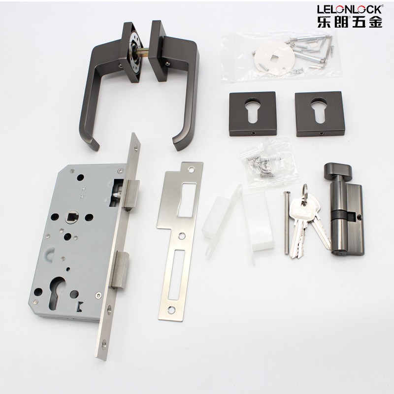Cerradura de separación cuadrada interior simple cerradura de puerta de dormitorio magnetic silenciosa manija de puerta cerradura de mano sólida de aleación de zinc