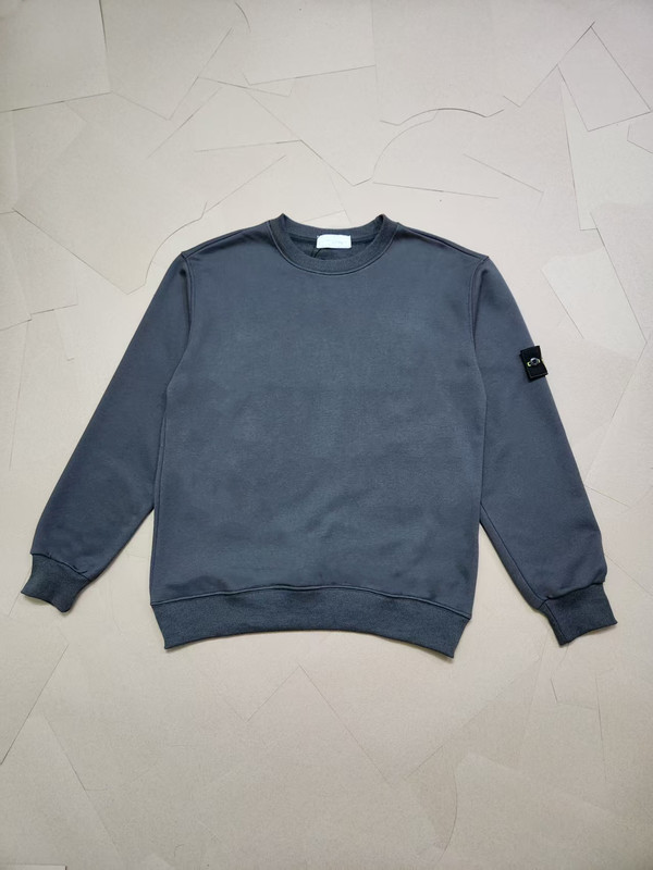 Stone ストーン ベーシック ソリッドカラー ラウンドネック スウェットシャツ コンパス クロス 袖章 万能 シンプル カレッジ 長袖 トレンド|undefined