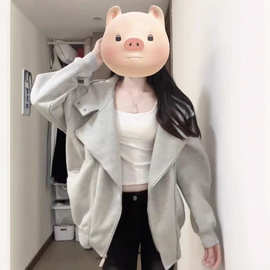慵懒风运动休闲连帽卫衣外套女2025秋冬新款宽松显瘦百搭气质上衣