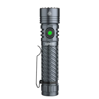 Cross-Border New Model Fixed-Focus Flashlight with Aluminum Reflector, Rechargeable, Outdoor Long-Range Powerful Led, Ultra-Bright 21700 (UV fənərlər) - twilight-gray-single-flashlight