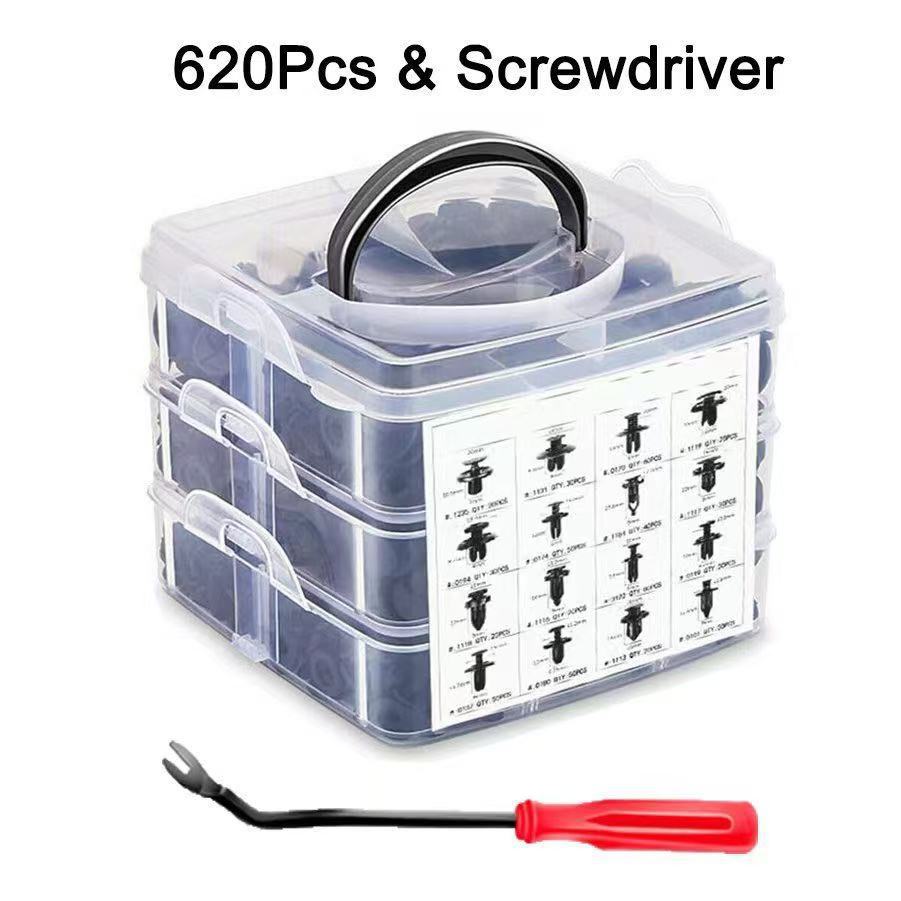 620Pcs Universal Car Box Set of Clips, Fender Liners, Trunk Bumper Expansion Screws