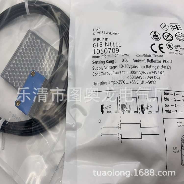 Физически в наличии, абсолютно новый фотоэлектрический датчик GL6-N4111 с гарантией один год.