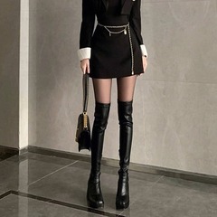 Stretchy over-the-knee boots for women, waterproof platform chunky boots, slimming high-heeled leather boots, and tall knight-style boots for ladies