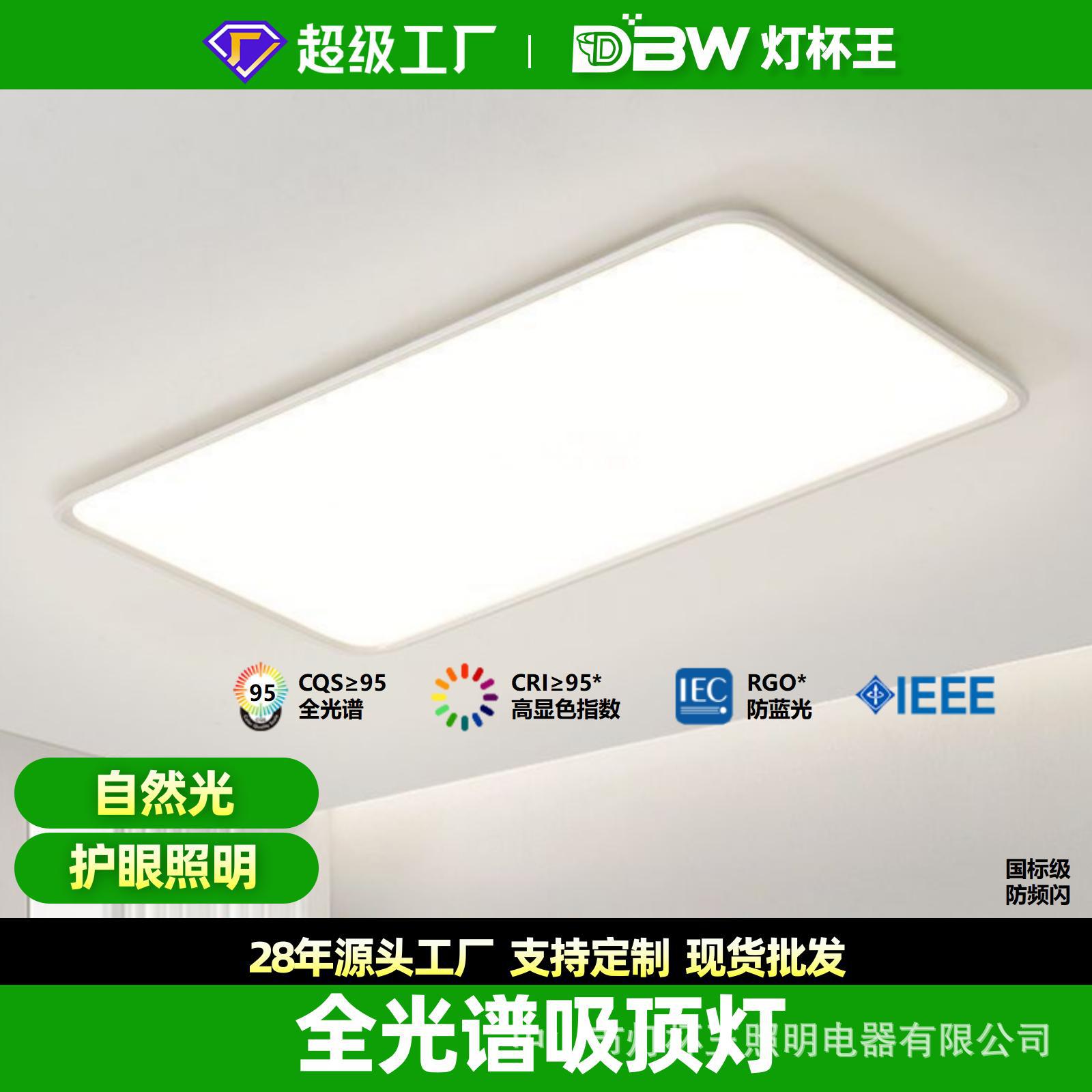 Luz de techo de la sala de estar de protección de ojos de espectro completo moderna simple ultra delgada led faro rectangular iluminación interior del dormitorio principal