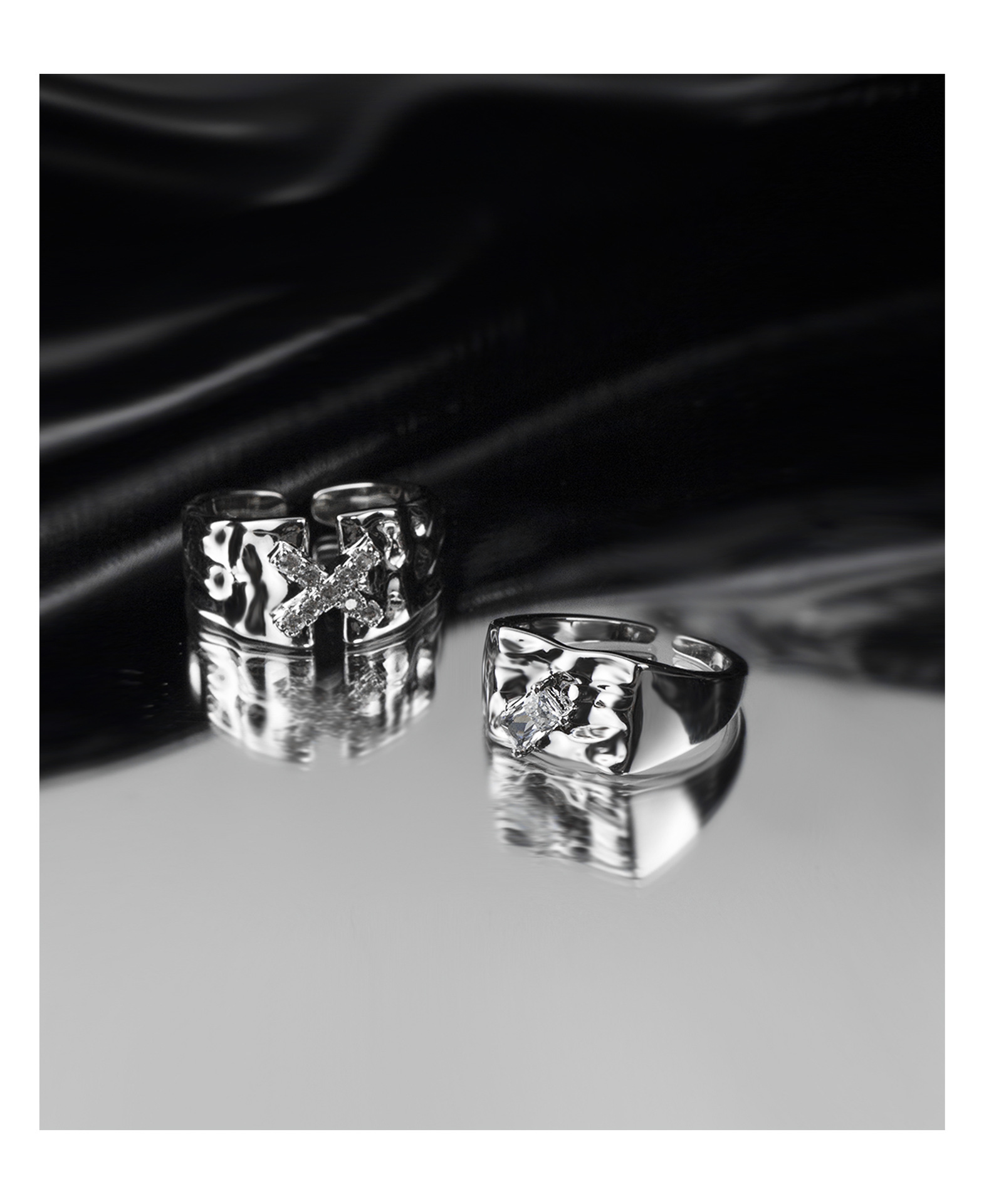 Fashion Geometric Copper Plating Zircon Open Ring