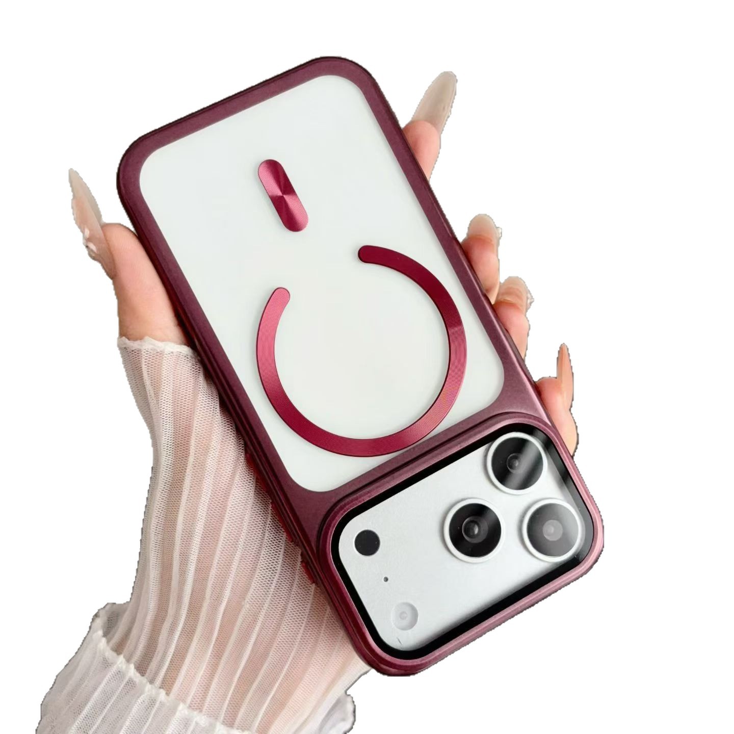 Funda Magnética con Soporte para iPhone 18 Pro de PC Anti-caídas
