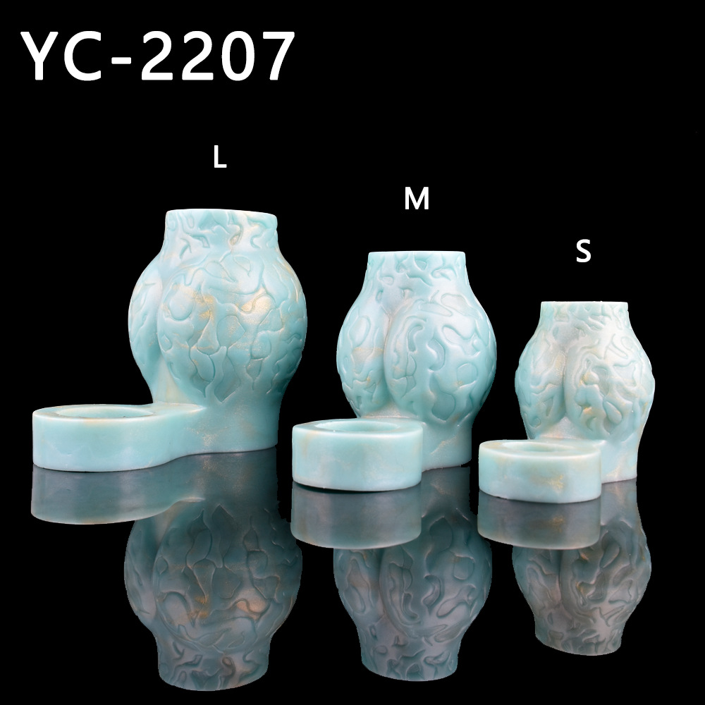 Qianai YOCY en forma de pene hueco Animal pene conjunto de bloqueo esencia sexo suministros para adultos anillo de bloqueo de piel virtual