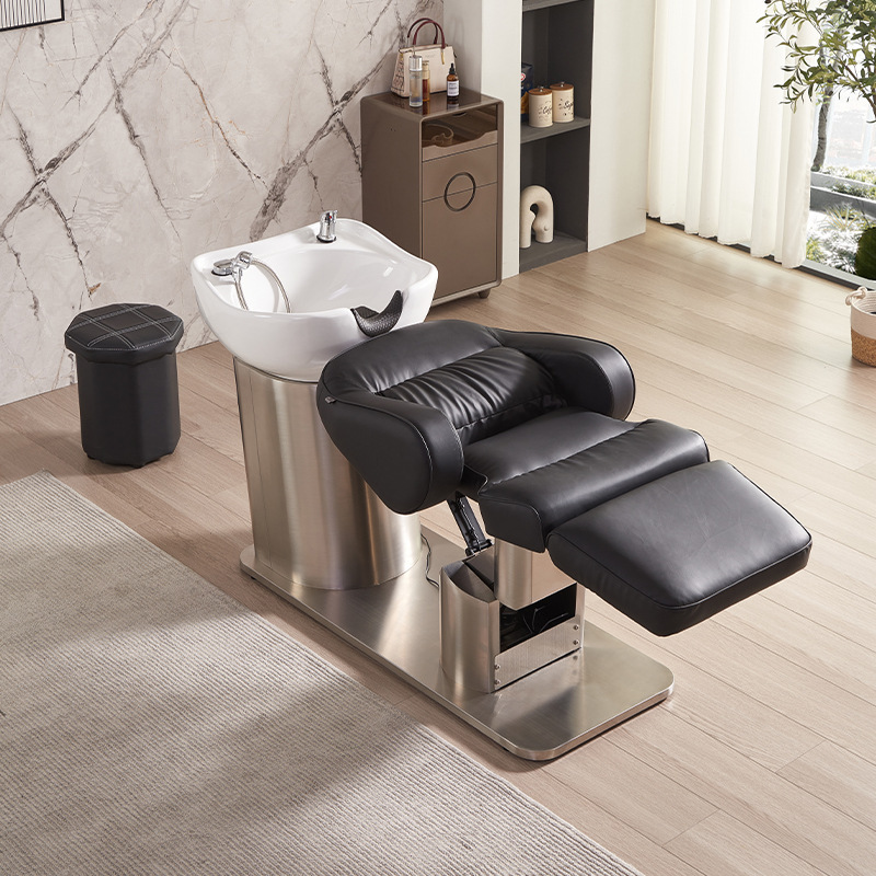Peluquería champú cama salón de pelo de cerámica cuenca profunda cama de champú salón de pelo medio acostado cama de Lavado especial salón de belleza